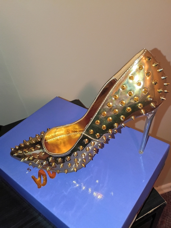 Shoes - Gold Spike Stiletto Pumps for Women
